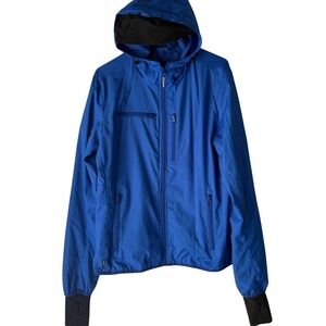 BAUBAX Men's Blue Hooded Zip‎ Up Lightweight Jacket Size M Outdoor Rain